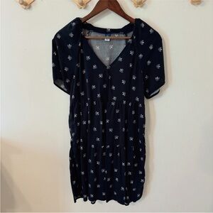 Old Navy - Babydoll Style Navy Blue Floral Dress - Size XS